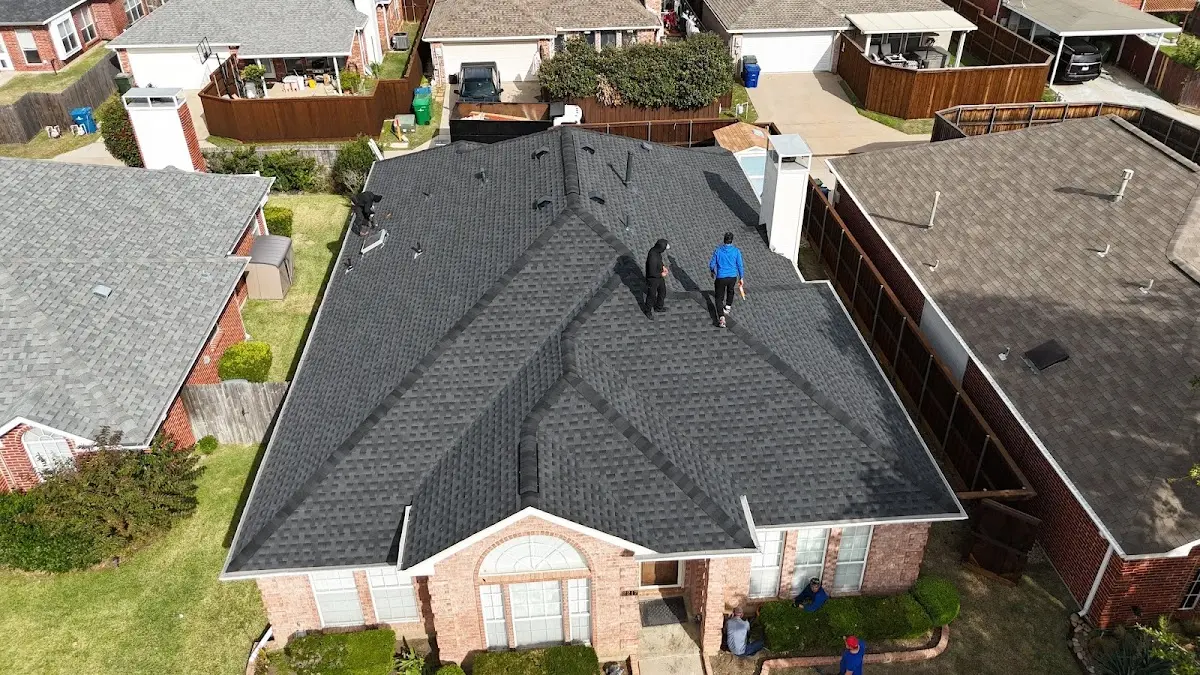 Slate & Tile Roof Repair work in progress on a Decatur property